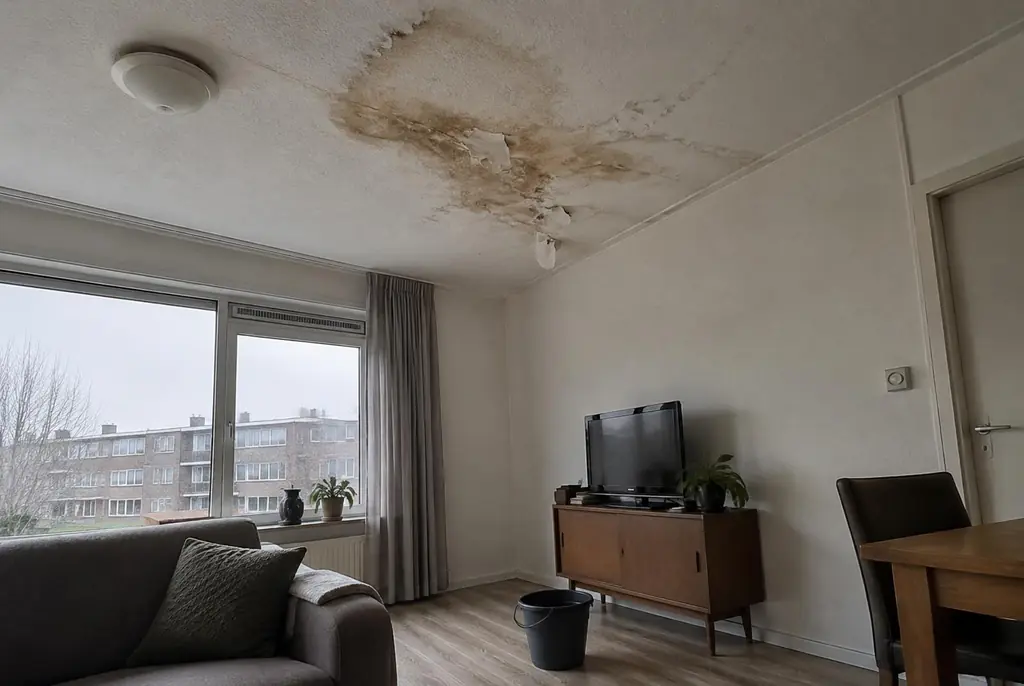 Lekdetectie Drunen – vochtplek op het plafond onder een badkamer